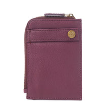 Load image into Gallery viewer, Myra Ember Horizon Leather Credit Card Holder in Vintage Berry