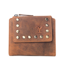 Load image into Gallery viewer, Yellowstone Westmere Studded Credit Card Holder in Amber