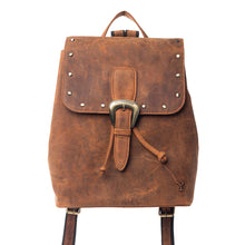 Load image into Gallery viewer, Yellowstone Longhorn Amber Studded Leather Backpack