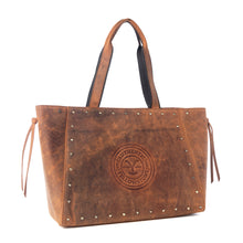 Load image into Gallery viewer, Yellowstone Legacy Studded Leather Tote in Amber