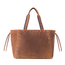 Load image into Gallery viewer, Yellowstone Legacy Studded Leather Tote in Amber
