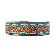 Load image into Gallery viewer, Turquoise Trail Cowboy Dog Collar in Black