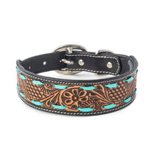 Load image into Gallery viewer, Turquoise Trail Cowboy Dog Collar in Black