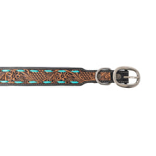 Load image into Gallery viewer, Turquoise Trail Cowboy Dog Collar in Black