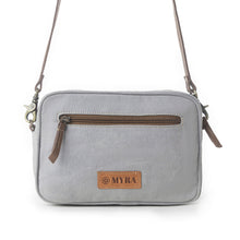Load image into Gallery viewer, Myra Paisley Plains Pouch in Smoky Ash
