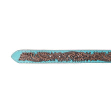 Load image into Gallery viewer, Barrel Bloom Leather Belt in Mahogany Brown