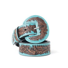 Load image into Gallery viewer, Barrel Bloom Leather Belt in Mahogany Brown