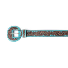 Load image into Gallery viewer, Barrel Bloom Leather Belt in Mahogany Brown