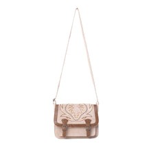Load image into Gallery viewer, Myra Amberwood Suede Leather Boot Embroidered Leather Bag in Amber
