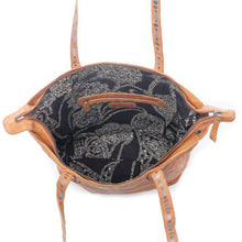Load image into Gallery viewer, Myra Sierra Crest Leather Bag in Antique Gold