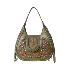 Load image into Gallery viewer, Myra Sierra Grove Handtooled Leather Bag in Western Fern