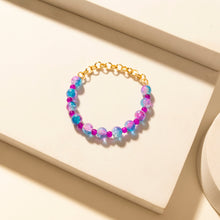 Load image into Gallery viewer, Myra Boho Graffiti Stack Bracelet in Prairie Blue
