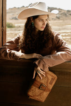 Load image into Gallery viewer, Yellowstone Maverick Sky Crossbody with Buckle in Amber