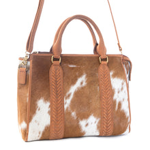 Load image into Gallery viewer, Myra Sierra Fawn Hairon Leather Concealed Carry Bag in Ivory Tan