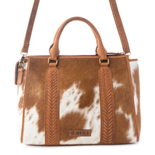 Load image into Gallery viewer, Myra Sierra Fawn Hairon Leather Concealed Carry Bag in Ivory Tan