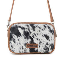 Load image into Gallery viewer, Myra Spade Valley Hairon Leather Bag in Brindle Brown