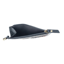 Load image into Gallery viewer, Myra Apache Twilight Handtooled Hairon Leather Card Holder in Midnight Hide