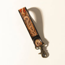 Load image into Gallery viewer, Myra Red Rock Path Handtooled Leather Keyfob in Mesa Brick