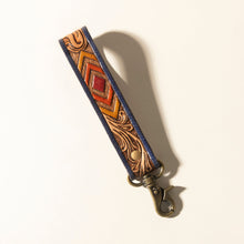 Load image into Gallery viewer, Myra Sedona Breeze Handtooled Leather Keyfob in Oxide Red