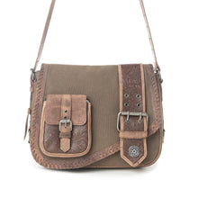 Load image into Gallery viewer, Myra Outlaw's Travels Leather Shoulder Bag in Rodeo Olive