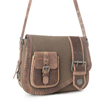 Load image into Gallery viewer, Myra Outlaw's Travels Leather Shoulder Bag in Rodeo Olive