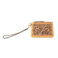 Load image into Gallery viewer, Myra Sierra Scroll Handtooled Card Holder in Bronco Umber