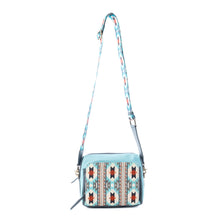 Load image into Gallery viewer, Myra Pueblo Charm Aztec Crossbody Bag in Frontier Blue