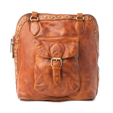 Load image into Gallery viewer, Myra Hearthfire Buckled Genuine Leather Bag in Cognac Brown