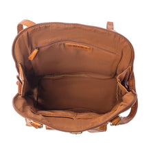 Load image into Gallery viewer, Myra Hearthfire Buckled Genuine Leather Bag in Cognac Brown