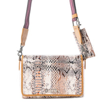Load image into Gallery viewer, Myra Elysian Charm Leather Shoulder Bag in Onyx Snake Print