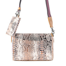Load image into Gallery viewer, Myra Elysian Charm Leather Shoulder Bag in Onyx Snake Print