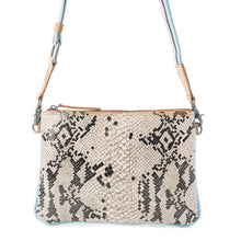 Load image into Gallery viewer, Myra Eden Mirage Leather Bag in Ivory Snake Print