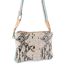 Load image into Gallery viewer, Myra Eden Mirage Leather Bag in Ivory Snake Print