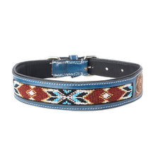 Load image into Gallery viewer, Running Free Beaded Heritage Dog Collar in Brown