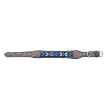 Load image into Gallery viewer, Turquoise Blossom Western Dog Collar in Brown