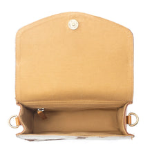 Load image into Gallery viewer, Myra Bridle Blossom Handtooled Hairon Leather Bag in Amber Carve