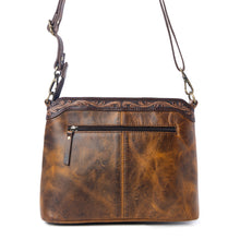 Load image into Gallery viewer, Myra Prairie Forge Studded Hairon Leather Bag in Rodeo Brown