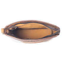 Load image into Gallery viewer, Myra Prairie Forge Studded Hairon Leather Bag in Rodeo Brown