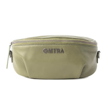 Load image into Gallery viewer, Myra Juniper Sage Leather Fanny Pack in Olive Trail