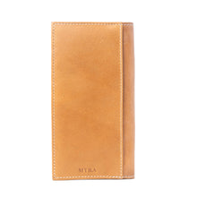 Load image into Gallery viewer, Myra Nomad's Emblem Handtooled Leather Wallet for Men in Walnut Emboss