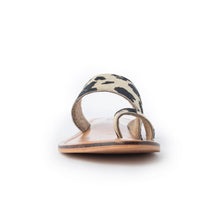 Load image into Gallery viewer, Myra Cattle Trail Hairon Leather Sandals in Ivory Cowhide