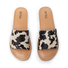 Load image into Gallery viewer, Myra Mojave Herd Hairon Leather Sandals in Creamhide White