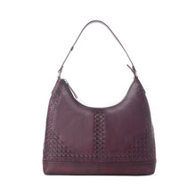 Load image into Gallery viewer, Myra Zidana Marlowe Dusk Veg Tanned Leather Bag in Deep Plum