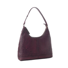 Load image into Gallery viewer, Myra Zidana Marlowe Dusk Veg Tanned Leather Bag in Deep Plum