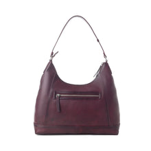 Load image into Gallery viewer, Myra Zidana Marlowe Dusk Veg Tanned Leather Bag in Deep Plum