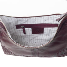 Load image into Gallery viewer, Myra Zidana Marlowe Dusk Veg Tanned Leather Bag in Deep Plum