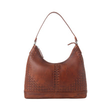 Load image into Gallery viewer, Myra Zidana Marlowe Dusk Veg Tanned Leather Bag in Western Wine
