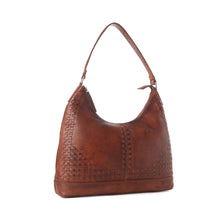 Load image into Gallery viewer, Myra Zidana Marlowe Dusk Veg Tanned Leather Bag in Western Wine