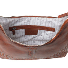 Load image into Gallery viewer, Myra Zidana Marlowe Dusk Veg Tanned Leather Bag in Western Wine