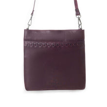 Load image into Gallery viewer, Myra Zidana Mirelle Woven Veg Tanned Leather Sling Bag in Mulberry Shine